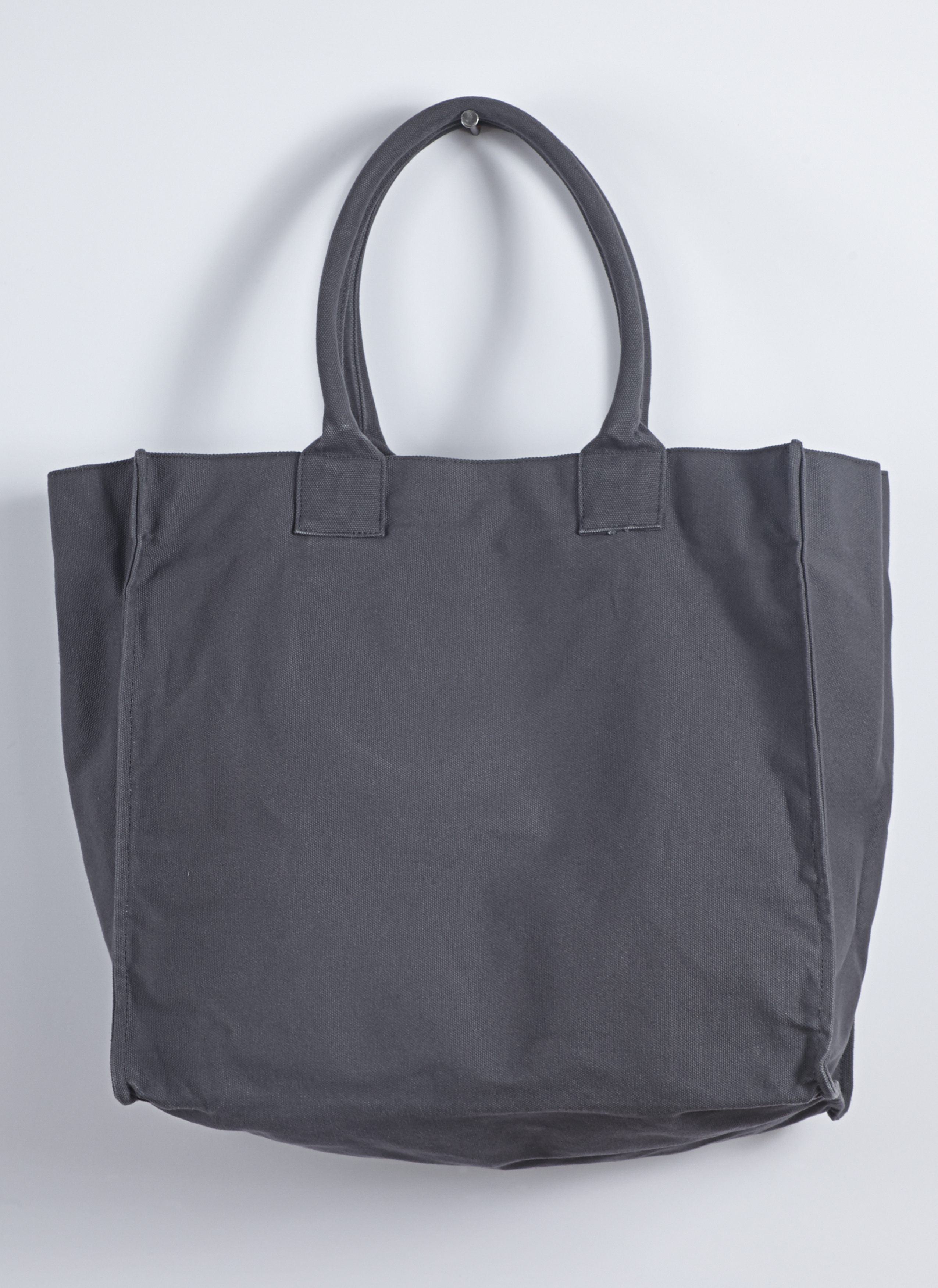Washed Relaxed Heavy Canvas Tote In Charcoal - GREI New York