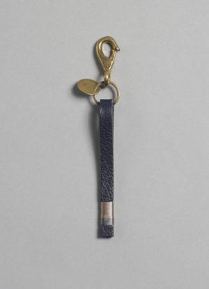 Leather Key Fob Multicolor in Midnight Blue