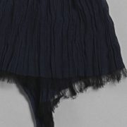 Silk Cotton Crinkle Scarf in Midnight Blue