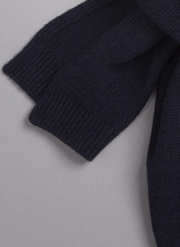 Cashmere Blend Rectangular Scarf In Midnight Blue - Image 4