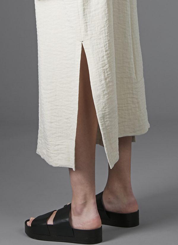 PATCH POCKET KAFTAN DRESS IN DESERT RIPPLE CLOTH - Image 5