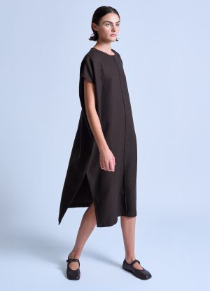 CHITON TIE DRESS IN ESPRESSO CREPE