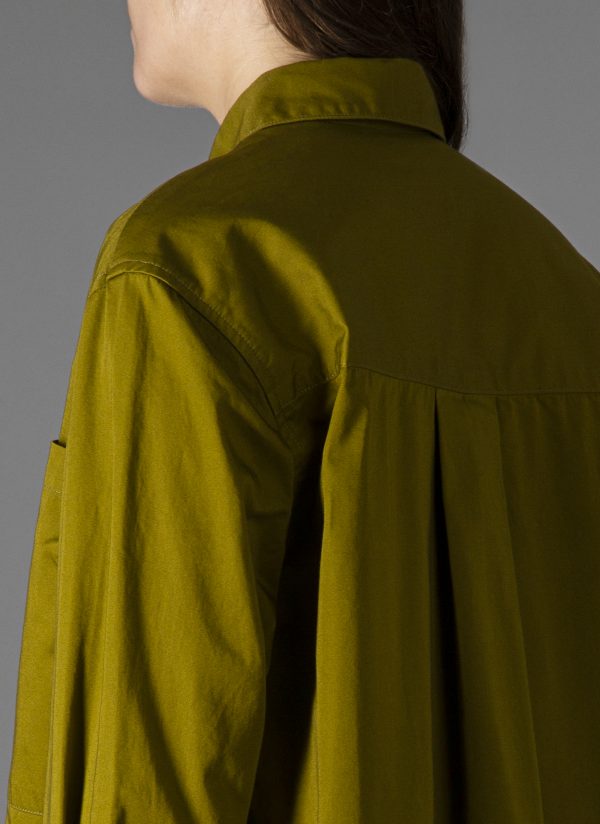 L/S TWO POCKET OVERSIZED SHIRT IN OLIVE - Image 5