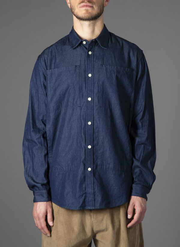 L/S RELAXED 4 POCKET SHIRT IN MIDNIGHT BLUE DENIM