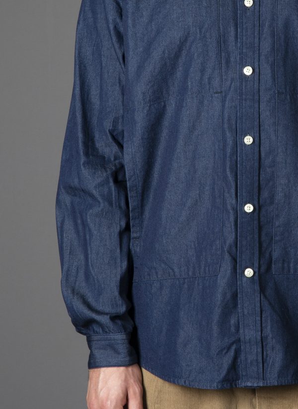 L/S RELAXED 4 POCKET SHIRT IN MIDNIGHT BLUE DENIM - Image 3