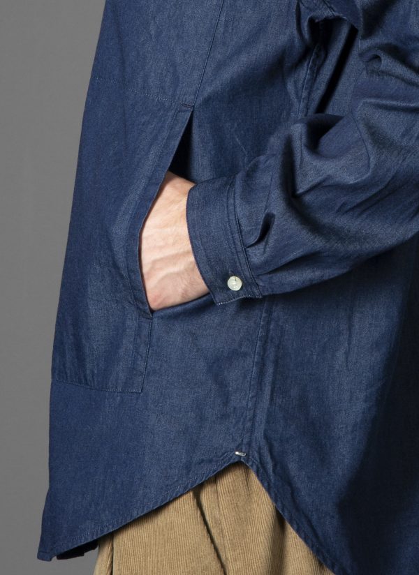 L/S RELAXED 4 POCKET SHIRT IN MIDNIGHT BLUE DENIM - Image 5