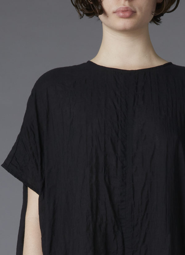 BOX JUMPSUIT IN BLACK CRINKLE LAWN - Image 2
