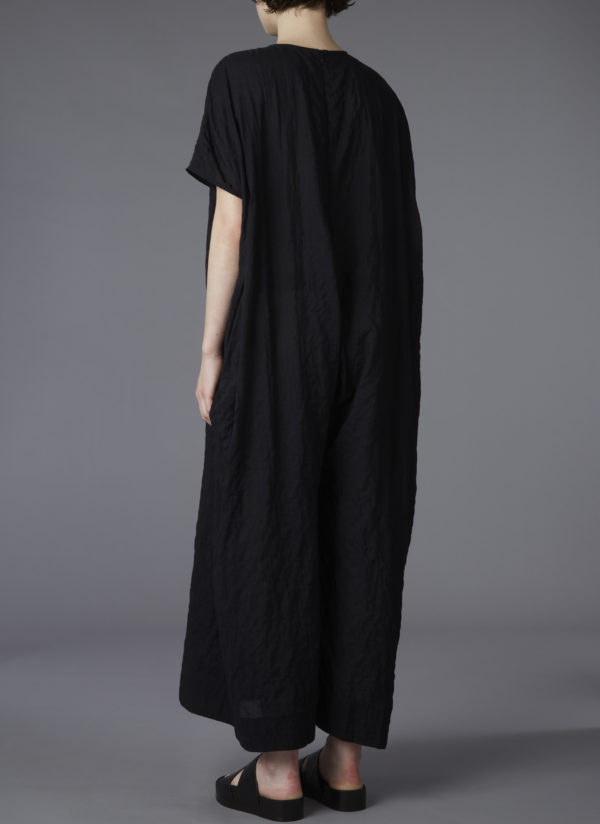 BOX JUMPSUIT IN BLACK CRINKLE LAWN - Image 4