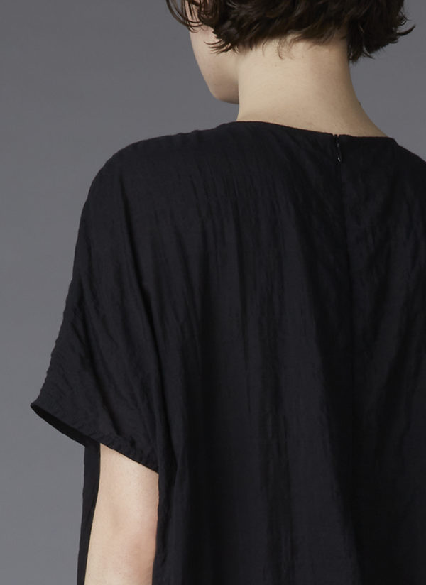BOX JUMPSUIT IN BLACK CRINKLE LAWN - Image 5