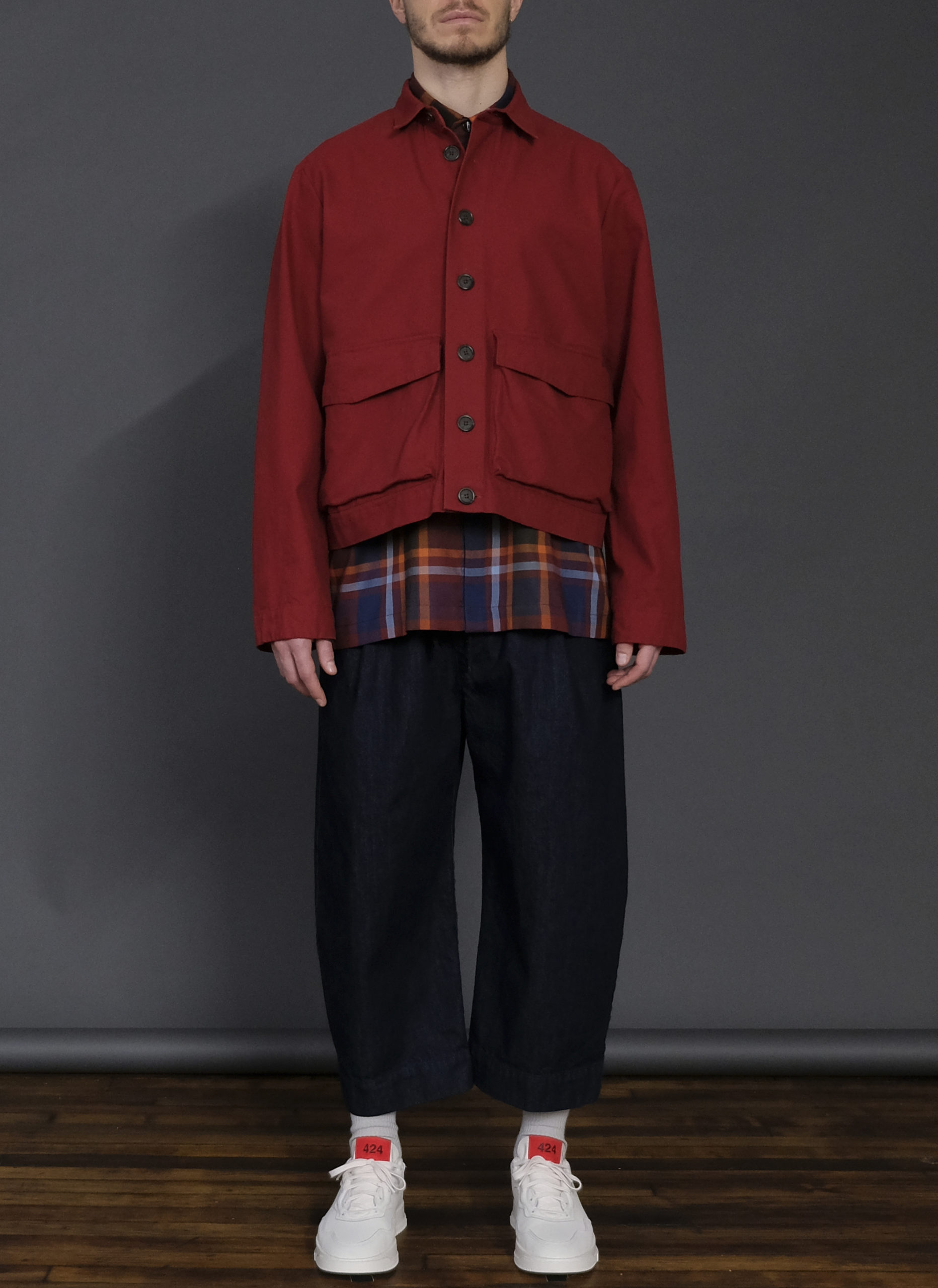 SACK POCKET IVY JACKET IN RED - GREI New York