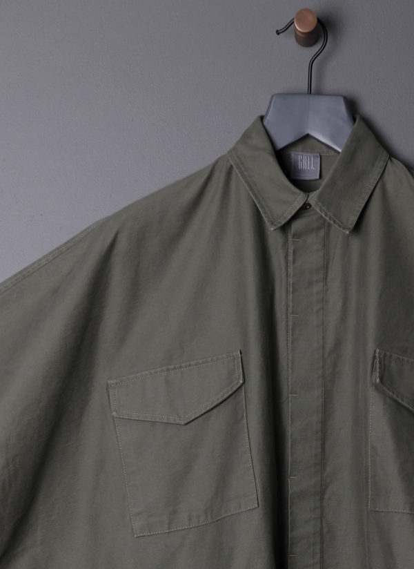 4-POCKET SHIRT PONCHO IN ARMY GREEN - Image 6