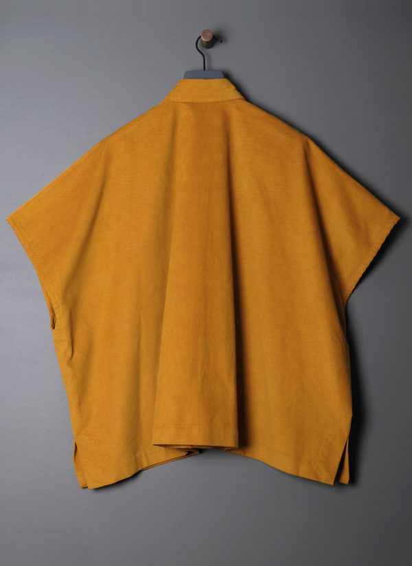 4-POCKET SHIRT PONCHO IN TURMURIC - Image 2