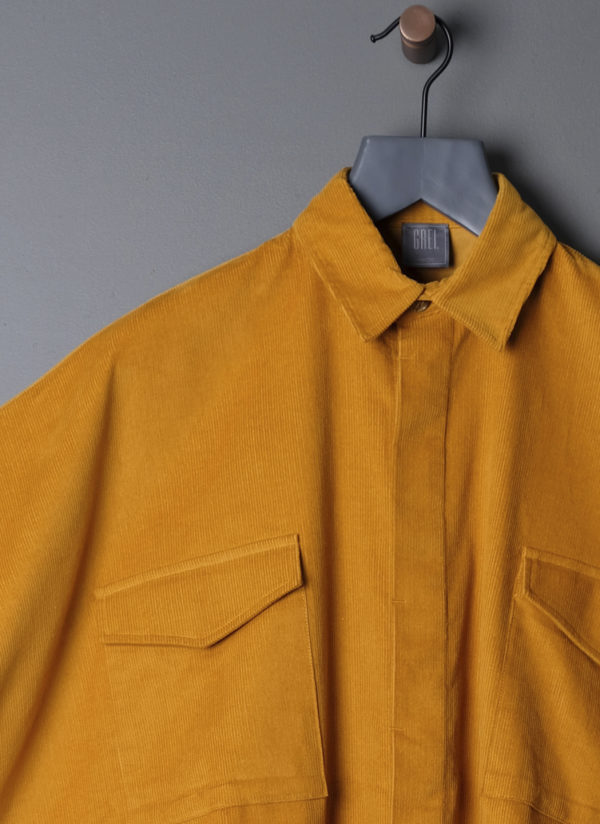 4-POCKET SHIRT PONCHO IN TURMURIC - Image 3
