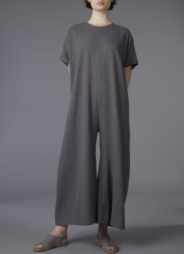 BOX JUMPSUIT IN FLINT GAUZE CHECK