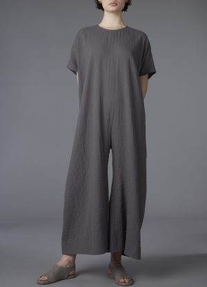 BOX JUMPSUIT IN FLINT GAUZE CHECK