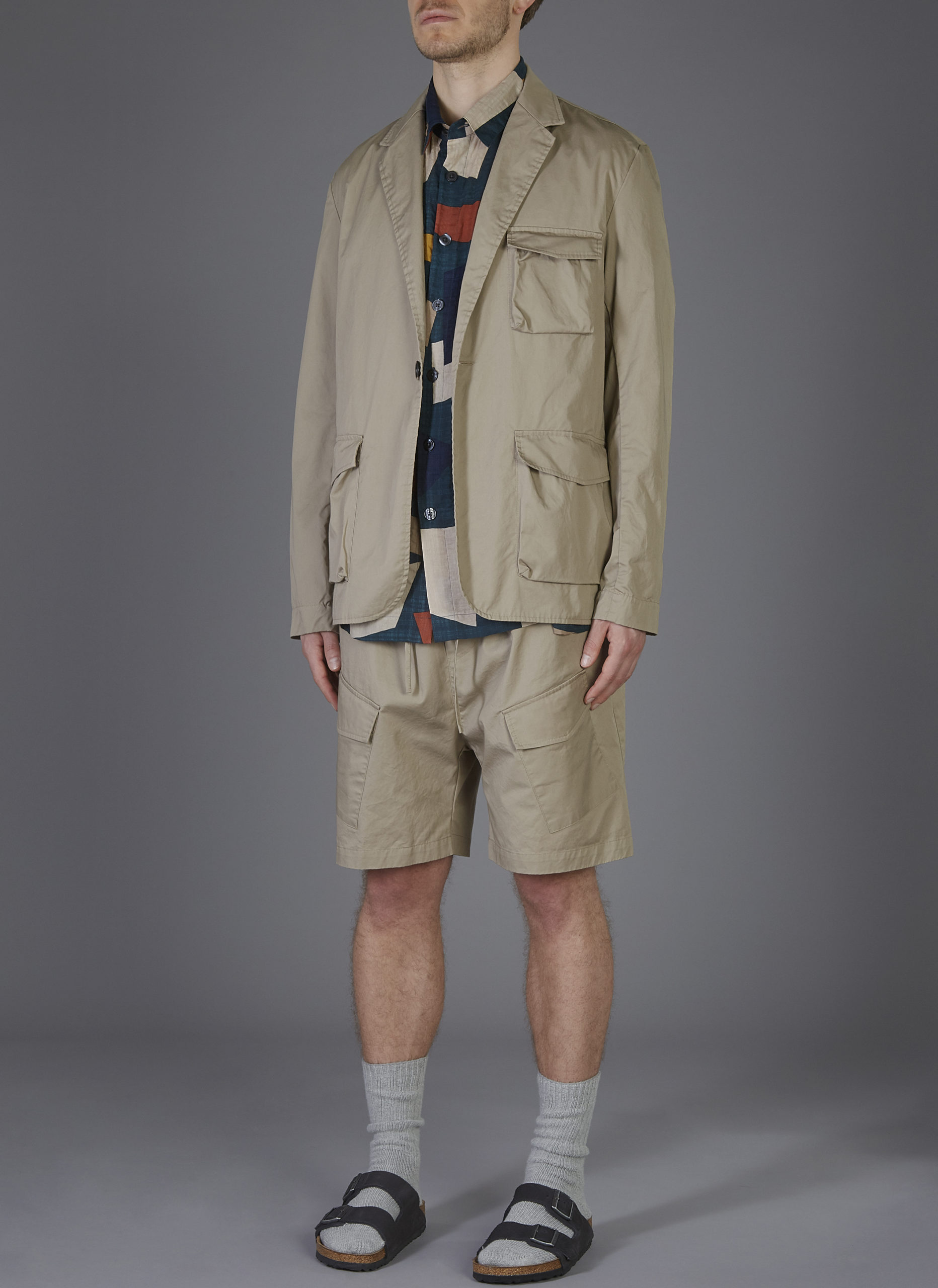 GREI NEW YORK シャツジャケット 3 ネイビー リップストップ US