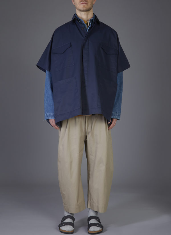 4-POCKET SHIRT PONCHO IN MIDNIGHT BLUE