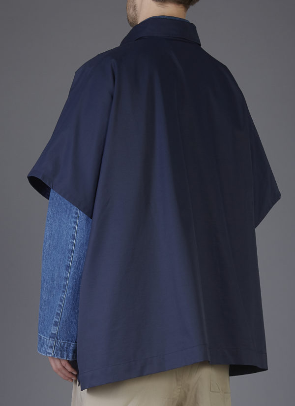 4-POCKET SHIRT PONCHO IN MIDNIGHT BLUE - Image 8