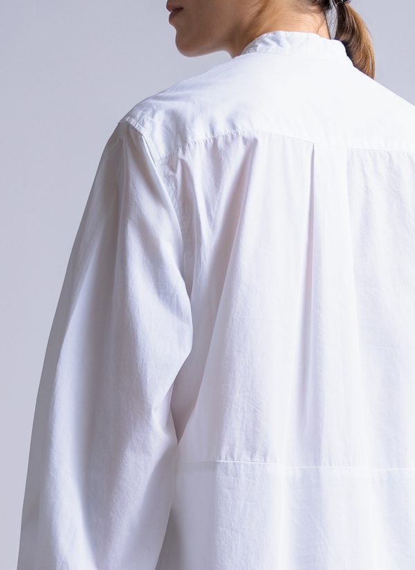 LANTERN SHIRT DRESS IN WHITE WASHED POPLIN - Image 6