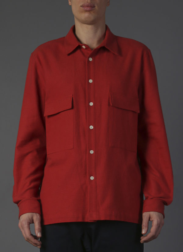 L/S TWO POCKET BOX SHIRT IN AUTUMN ORANGE
