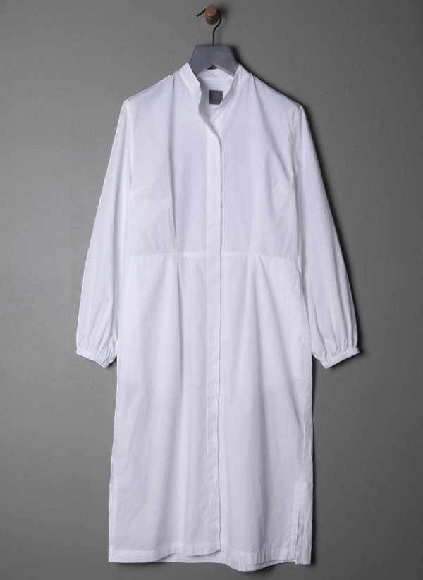 LANTERN SHIRT DRESS IN WHITE WASHED POPLIN - Image 8