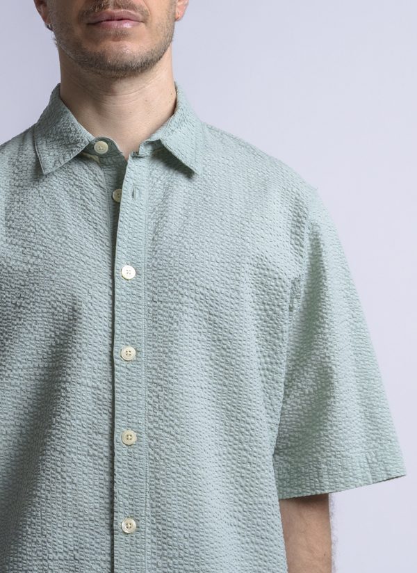 S/S BOX SHIRT IN SEAGRASS SEERSUCKER - Image 3