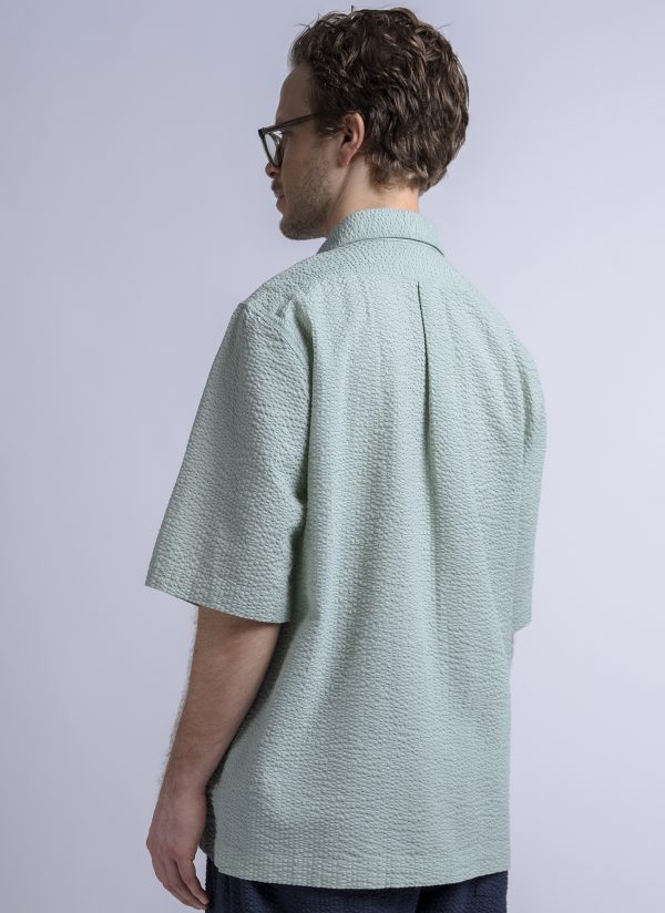 S/S BOX SHIRT IN SEAGRASS SEERSUCKER - Image 5