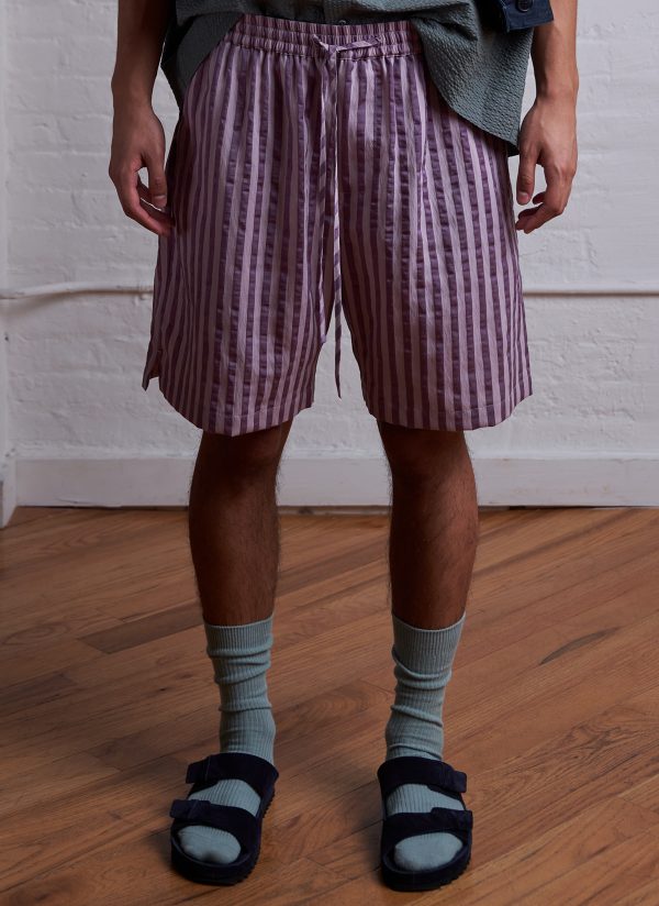 PTO EASY SHORT IN LILAC MIX WIDE RIPPLE STRIPE - Image 3