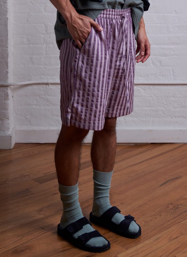 PTO EASY SHORT IN LILAC MIX WIDE RIPPLE STRIPE - Image 4
