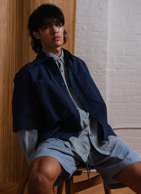 S/S MODERNIST SHIRT IN PACIFIC SEERSUCKER CRINKLE - Image 2