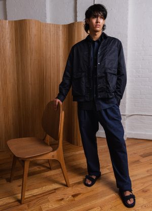 PHOTOGRAPHER JACKET IN MIDNIGHT BLUE CRUSHED NYLON TWILL