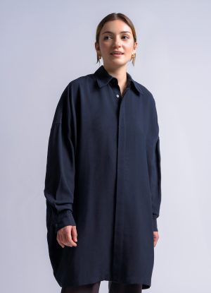 PAINTER SHIRT IN MIDNIGHT BLUE SEED CLOTH