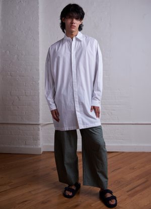 PAINTER SHIRT IN WHITE WASHED POPLIN
