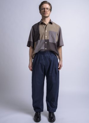 PLEATED CRUISER PANT IN MIDNIGHT BLUE WASHED POPLIN