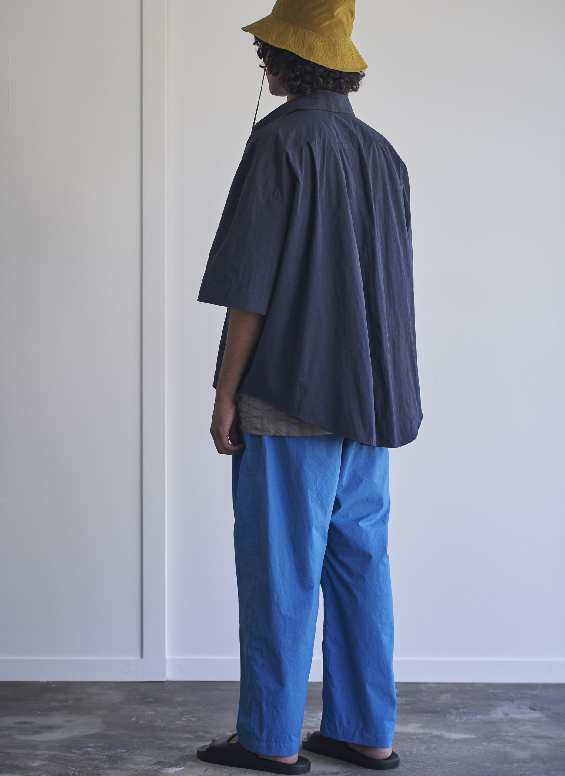 S/S OVERSIZED OVERSHIRT IN MIDNIGHT BLUE PARACHUTE NYLON - GREI New York