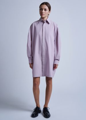 PAINTER SHIRT IN LILAC ENZYME WASHED POPLIN