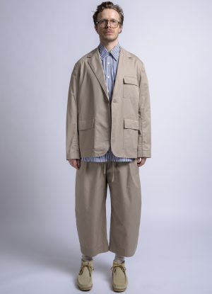 SOFT SACK JACKET IN KHAKI FINE TWILL