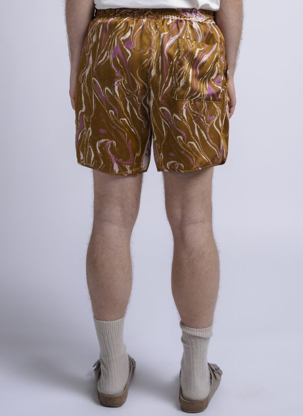 TRACK SHORT IN CURRY MARBLE PRINT - Image 8