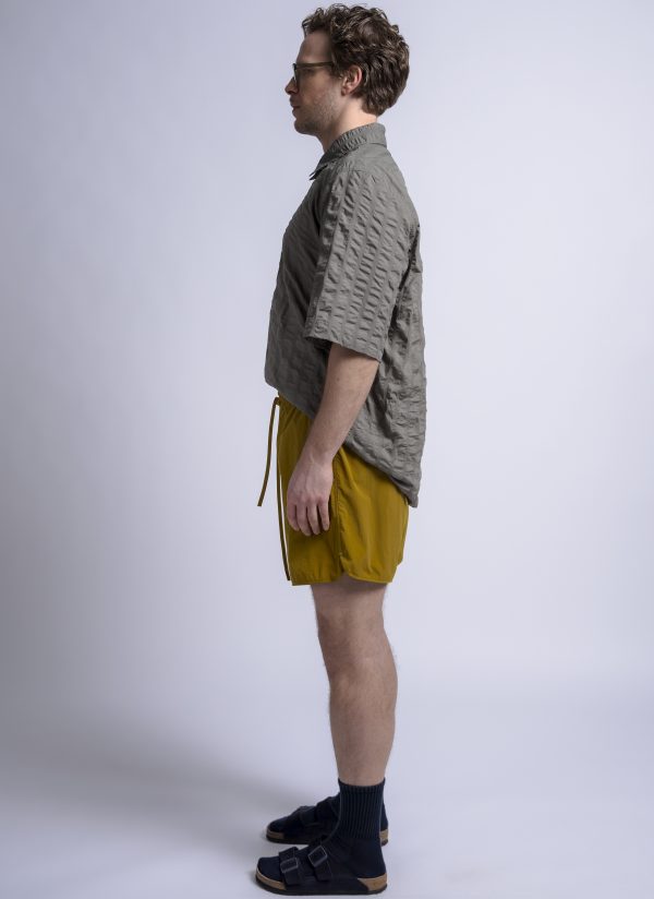 TRACK SHORT IN BRIGHT OLIVE PARACHUTE NYLON - Image 5