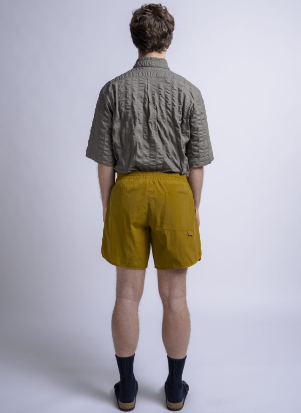 TRACK SHORT IN BRIGHT OLIVE PARACHUTE NYLON - Image 7