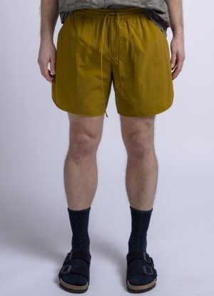 TRACK SHORT IN BRIGHT OLIVE PARACHUTE NYLON