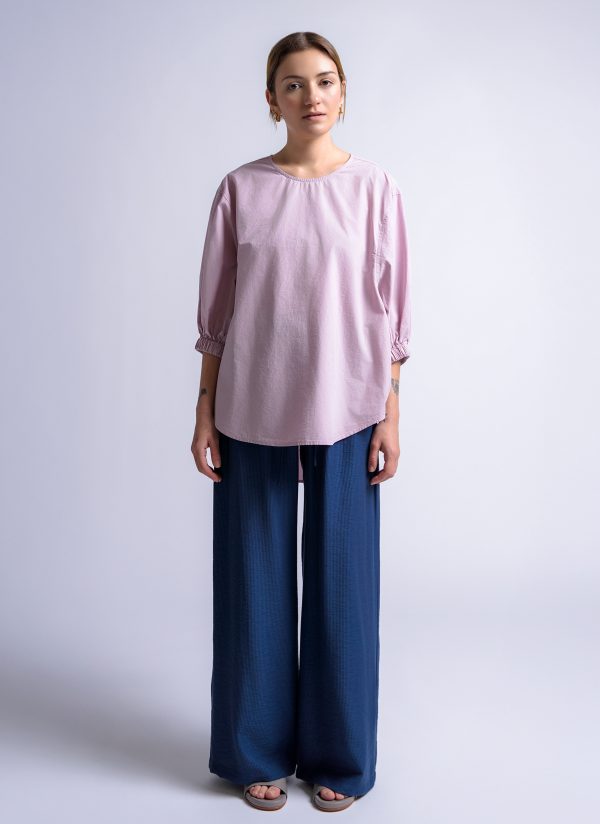 VIRAGO TOP IN LILAC ENZYME WASHED POPLIN - Image 2