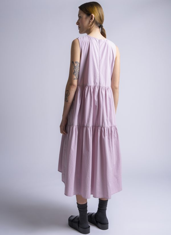 SLEEVELESS VIRAGO DRESS IN LILAC ENZYME WASHED POPLIN - Image 2