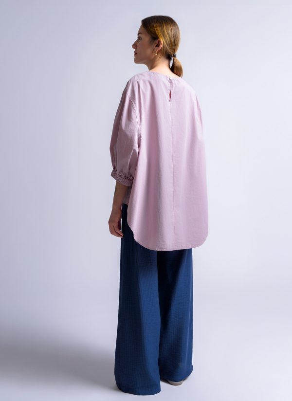 VIRAGO TOP IN LILAC ENZYME WASHED POPLIN - Image 3