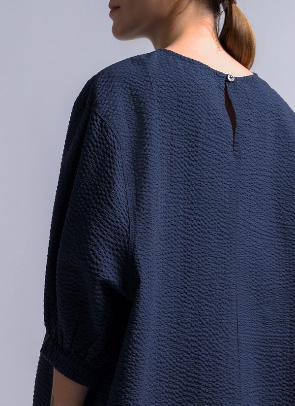 VIRAGO TOP IN MIDNIGHT BLUE SEERSUCKER CRINKLE - Image 7