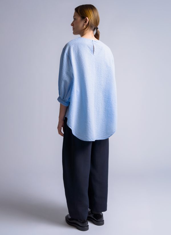 VIRAGO TOP IN SKY BLUE SEERSUCKER CRINKLE - Image 7
