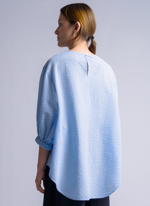 VIRAGO TOP IN SKY BLUE SEERSUCKER CRINKLE - Image 8