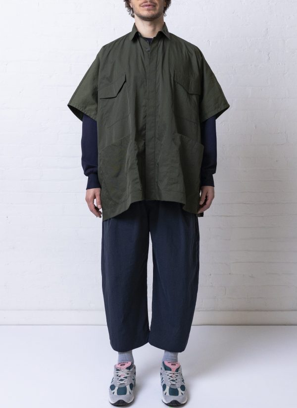 4 POCKET SHIRT PONCHO IN ARMY GREEN