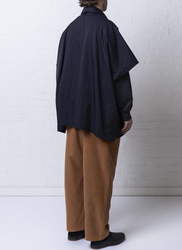 4 POCKET SHIRT PONCHO IN MIDNIGHT BLUE - Image 4
