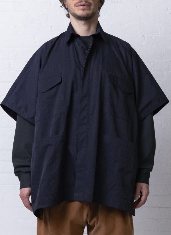 4 POCKET SHIRT PONCHO IN MIDNIGHT BLUE - Image 5